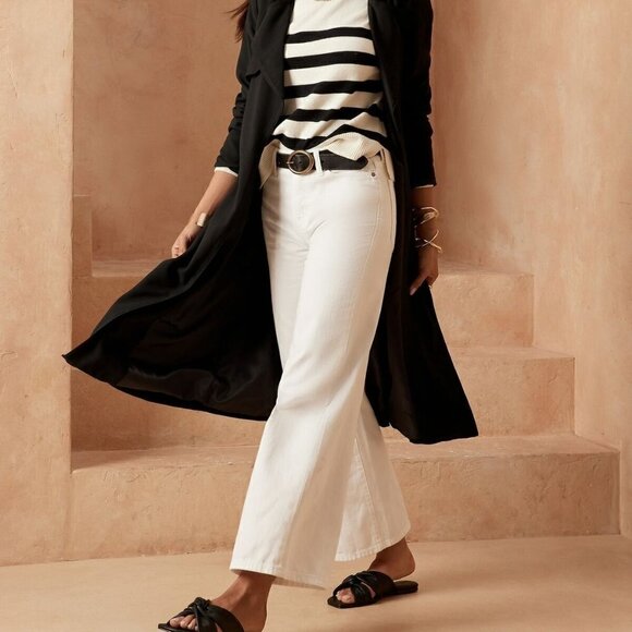 Banana Republic 90s High Rise Wide Leg Jean Plus Size 34/18 TALL White MSRP $110 - Picture 1 of 6